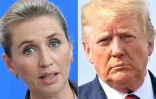 Cette combinaison d'images créée le 20 août 2019 montre la Première ministre danoise Mette Frederiksen et le président américain Donald Trump