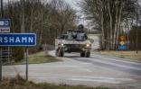 Un char suédois sur les routes du nord de Gotland, le 16 janvier 2022