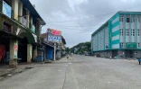 Une rue déserte de Sittwe, capitale de l'État de Rakhine, dans le sud de la Birmanie, le 23 août 2020