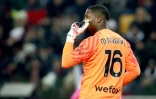 Le gardien de l'AC Milan Mike Maignan lors du match entre l'Udinese et l'AC Milan le 20 janvier 2024 Ă Udine
