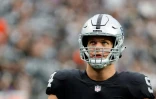 Carl Nassib, des Las Vegas Raiders, avant un match de NFL contre les Chicago Bears le 10 octobre 2021 à Las Vegas