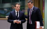 Le président Emmanuel Macron avec le Premier ministre espagnol Pedro Sanchez, à leur arrivée au Sommet européen de Bruxelles le 13 décembre 2019