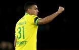 Mostafa Mohamed, buteur pour Nantes face au PSG à Paris le 9 décembre 2023