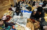 Dans un refuge pour habitants sinistrés à Minamisoma, dans le nord-est du Japon, le 12 mars 2011