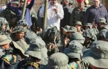 El presidente venezolano Nicolás Maduro (C) durante ejercicios militares en el Fuerte Guaicaipuro de Miranda, el 10 de febrero de 2019