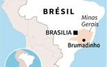 Localisation de Brumadinho, dans l'Etat brésilien de Minas Gerais, où la rupture d'une barrage minier a fait plusieurs morts
