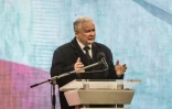 Jaroslaw Kaczynski, président du parti au pouvoir Droit et Justice en Pologne, à Varsovie, le 10 avril 2016