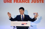Manuel Valls au soir du premier tour de la primaire du PS, le 22 janvier 2017 à Paris 
