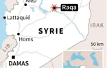 Syrie: carte de localisation de Raqa où l'aviation française a mené un raid sur le fief du groupe de l'Etat islamique