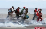 Affrontements avec les forces de police, caillassage et gêne de la circulation étaient à déplorer en cours d'après midi entre le Barachois et le Chaudron
