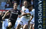 Teddy Thomas lors de la rencontre de la Coupe d'Europe face aux Saracens, le 5 avril 2015 au stade Yves-du-Manoir de Colombes