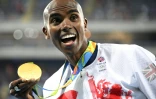 Le fondeur britannique Mo Farah en or sur 10.000 m aux Jeux de Rio, le 13 août 2016