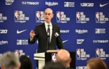 Le patron de la NBA Adam Silver en conférence de presse, le 8 octobre 2019 à Saitama 