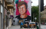 Fresque représentant Katalin Kariko par le collectif artistique 'The colorful city' à Budapest le 28 août 2021