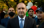 Le président bulgare Rumen Radev lors d'un rassemblement électoral, à Haskovo, le 8 novembre 2021