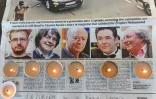 Hommage aux dessinateurs de Charlie Hebdo assassinés lors d'un rassemblement à Marseille, le 8 janvier 2015