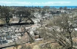 Vue aérienne de la ville de Lahaina, à Hawaï, après un incendie le 11 août 2023