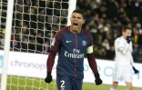 Le défenseur et capitaine du PSG Thiago Silva lors du "clasico" face à Marseille au Parc des Princes, le 25 février 2018