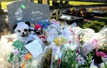 Des fleurs et des peluches, le 14 décembre 2013, sur la tombe de la petite Adelaïde retrouvée morte sur la plage de Berck-sur-Mer en novembre 2013