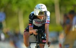 Le Slovène Tadej Pogacar, vainqueur sortant du Tour de France, à l'arrivée de la 1re étape disputée à Barcelone, le 4 juillet 2026