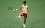 L'Espagnol Carlos Alcaraz pendant son match contre le Russe Daniil Medvedev, le 8 septembre 2023 Ă l'US Open