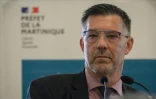 Le préfet de Martinique Jean-Christophe Bouvier lors d'une conférence de presse à Fort-de-France, le 24 septembre 2024