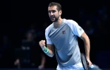 Le Croate Marin Cilic vainqueur de l'Américain John Isner au Masters, le 14 novembre 2018 à Londres  