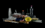Exemple d'usages de plastique alimentaire, le 12 août 2018 à Paris