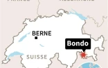 Localisation de la localité de Bondo, en Suisse, où une coulée de boue a emporté 8 personnes
