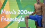 Le nageur français Yannick Agnel s'apprête à disputer une série du 200 m libre des JO de Rio, le 7 août 2016