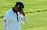 L'Américain Tiger Woods perd sa 3e rencontre en deux jours à la Ryder Cup de Saint-Quentin-en-Yvelines le 29 septembre 2018
