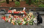 Mémorial en hommage aux victimes d'une attaque au couteau, à Aschaffenburg, dans l'ouest de l'Allemagne. Le 23 janvier 2025

