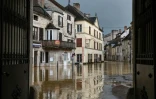 La commune de Montbard inondée, le 1er avril 2024 dans la Côte d'Or