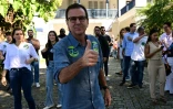 Le maire de Rio de Janeiro Eduardo Paes, le 6 octobre 2024 Ă la sortie d'un bureau de vote