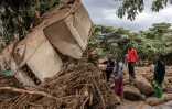 Dégâts causés par des inondations dans le village de Kamuchiri, au Kenya, le 29 avril 2024