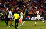 Virgiliu Postolachi (c) buteur pour le Paris Saint-Germain à Singapour en match amical face à l'Atlético Madrid le 30 juillet 2018