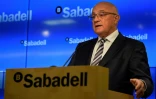 Le patron de Sabadell, Josep Oliu, lors de la présentation des derniers résultats annuels de la banque, le 27 janvier 2017 à Barcelone