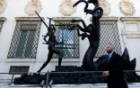 Hirst's 'Hydra and Kali' sculpture stands outside the Borghese gallery