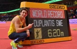 Armand Duplantis immortalise son record du monde de saut Ă la perche aux Mondiaux de Belgrade, le 20 mars 2022