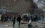 Après un attentat devant l'immeuble de l'ancien ministère de l'Intérieur à Kaboul en Afghanistant le 27 janvier 2018
