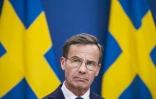 Le Premier ministre suédois Ulf Kristersson donne une conférence de presse, le 15 juin 2024 à Stockholm