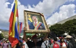 Des partisans du président vénézuélien Nicolas Maduro rassemblés à Caracas pour la cérémonie d'investiture de son deuxième mandat, le 10 janvier 2019