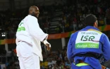 Teddy Riner vainqueur de l'Israëlien Or Sasson en demi-finale des + de 100 kg aux Jeux de Rio, le 12 août 2016