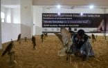 Des soigneurs s'occupent de faucons saisis à des trafiquants par les autorités pakistanaises, le 23 novembre 2020 dans un refuge à Karachi