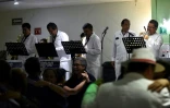 Des musiciens jouent le "danzon" dans le quartier Santa Maria La Ribera Ă Mexico, le 10 septembre 2017
