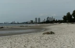 Vue de la plage de la station balnéaire de Hua Hin en Thailande, le 13 août 2016 au lendemain de plusieurs explosions visant des sites touristiques 