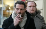 Jérôme Kerviel et son avocat Benoit Pruvost à leur arrivée le 20 janvier 2016 au palais de justice à Versailles