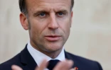 Le président français Emmanuel Macron s'adresse à la presse lors du sommet du G7 à Fasano, dans le sud de l'Italie, le 13 juin 2024