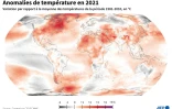 Anomalies de température en 2021