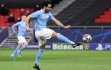 Le milieu allemand de Manchester City, Ilkay Gündogan, buteur lors du 8e de finale retour de la Ligue des champions contre Mönchengladbach, à Budapest, le 16 mars 2021